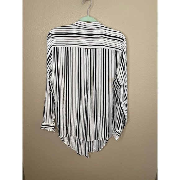 Jones New York Signature Womens Black White Striped Button-Down Shirt Large NEW - Picture 7 of 8